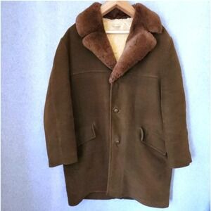 VTG Men's Sheepskin Shearling Rancher Coat Size‎ 44 Heavy Weight L/XL Faux Fur